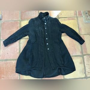 Beautiful Grizas Heavy Weight Black Linen Balloon Jacket